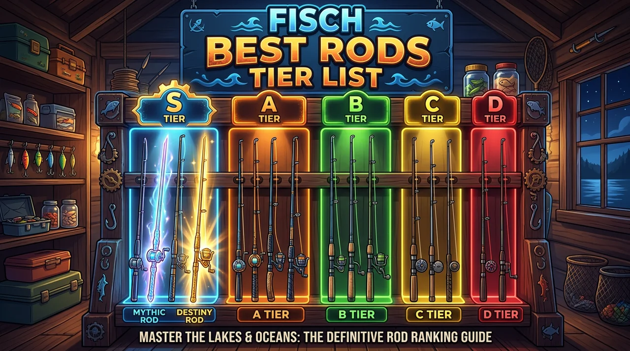 Fisch Best Rods Tier List (May 2026): Every Rod Ranked Guide Cover