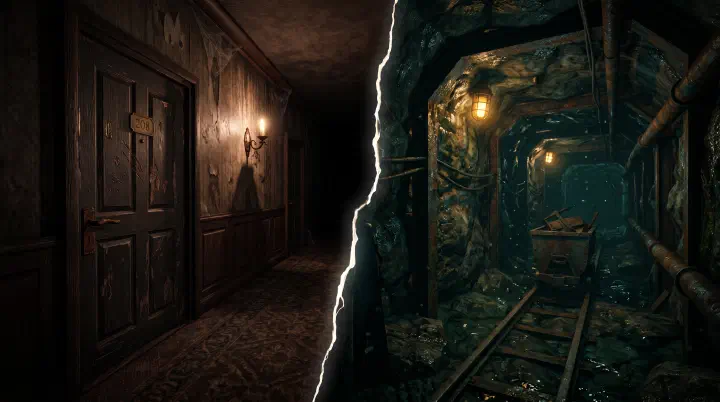 DOORS vs Pressure horror game comparison