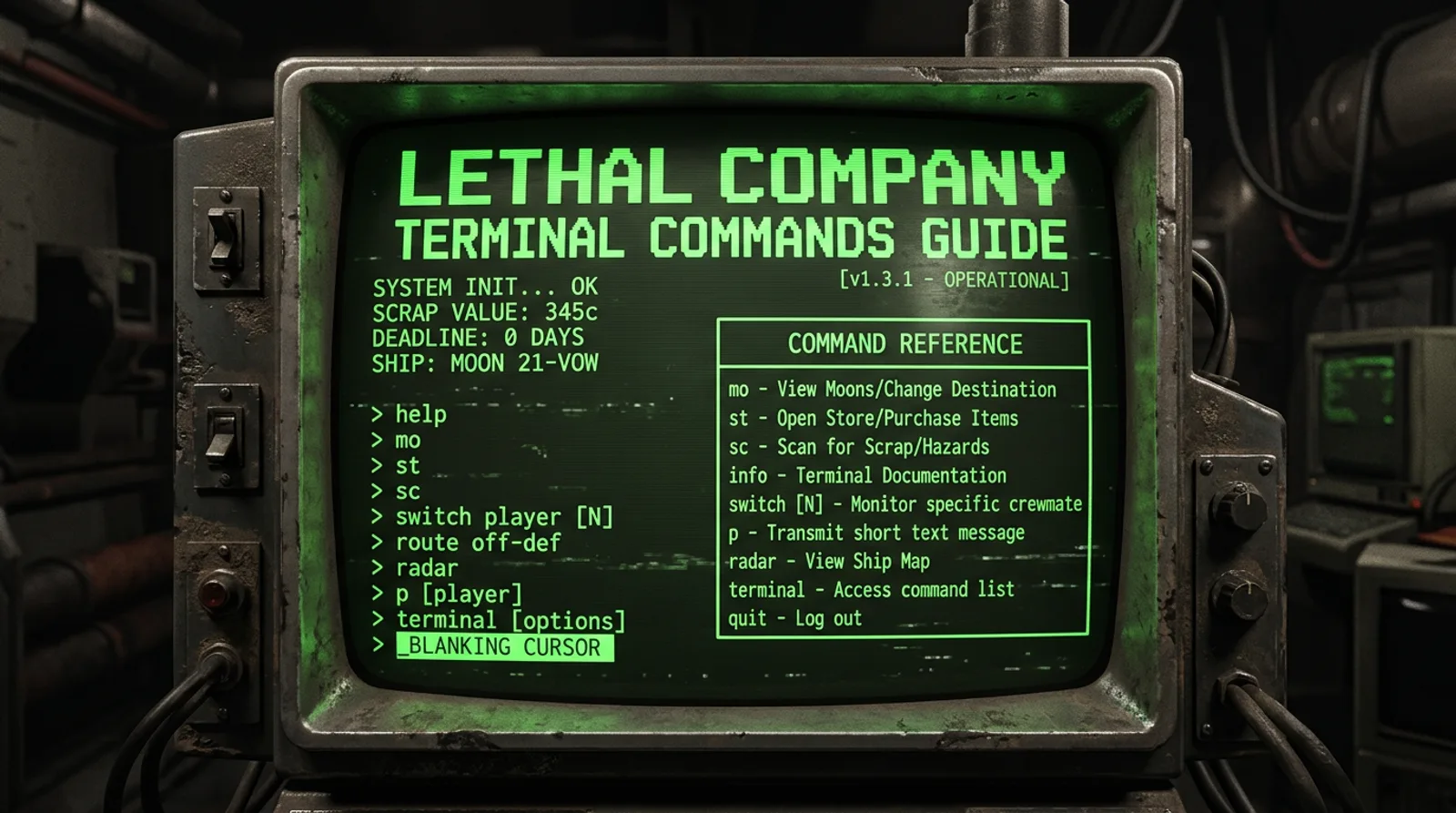 Lethal Company Terminal Commands Guide Cover