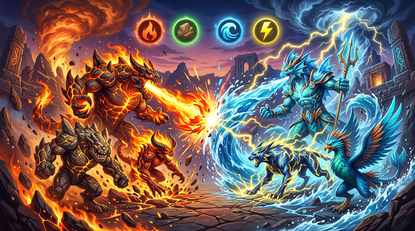Monster Legends Elemental Mastery: Type Chart, Counters & Team Building ...