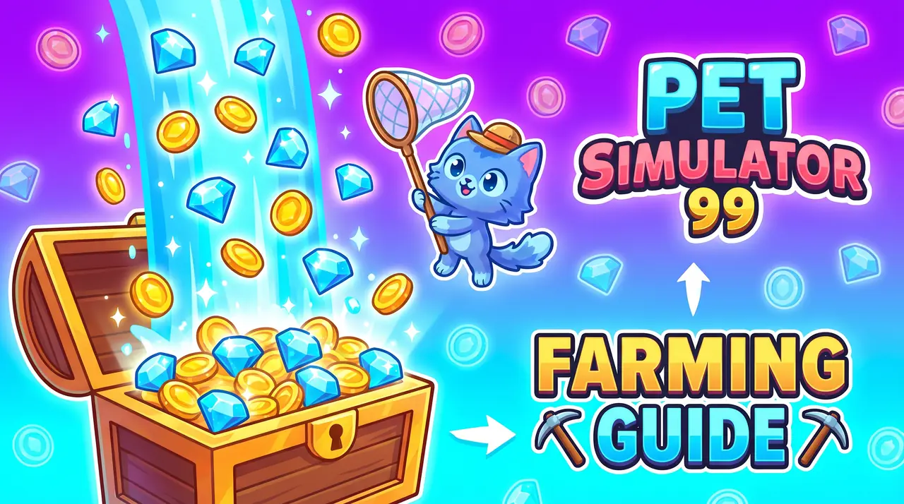 Pet Simulator 99 Gems and Coins Farming Guide Cover