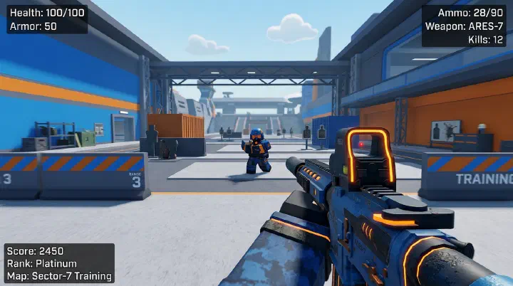 RIVALS player in a 1v1 gunfight