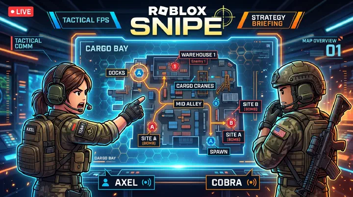 Snipe tactical map overview with callout zones highlighted
