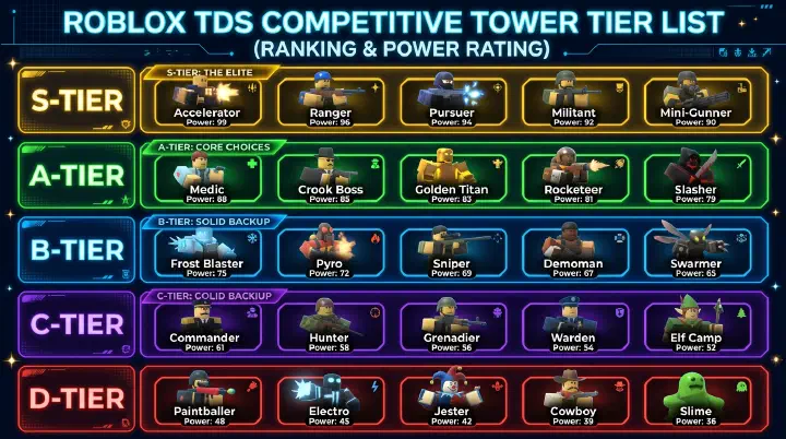 Tower Defense Simulator Towers Tier List: Every Tower Ranked after the v2.3.0 Update Guide Cover